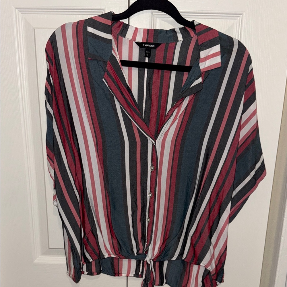Express Multicolor Striped Button-Down Shirt